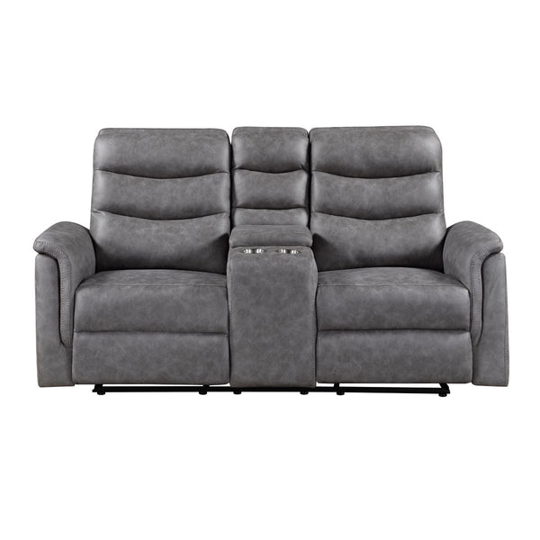 Metric Double Glider Reclining Love Seat with Center Console
