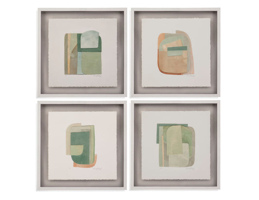 Color Structure Framed Print (Set of 4) - Green