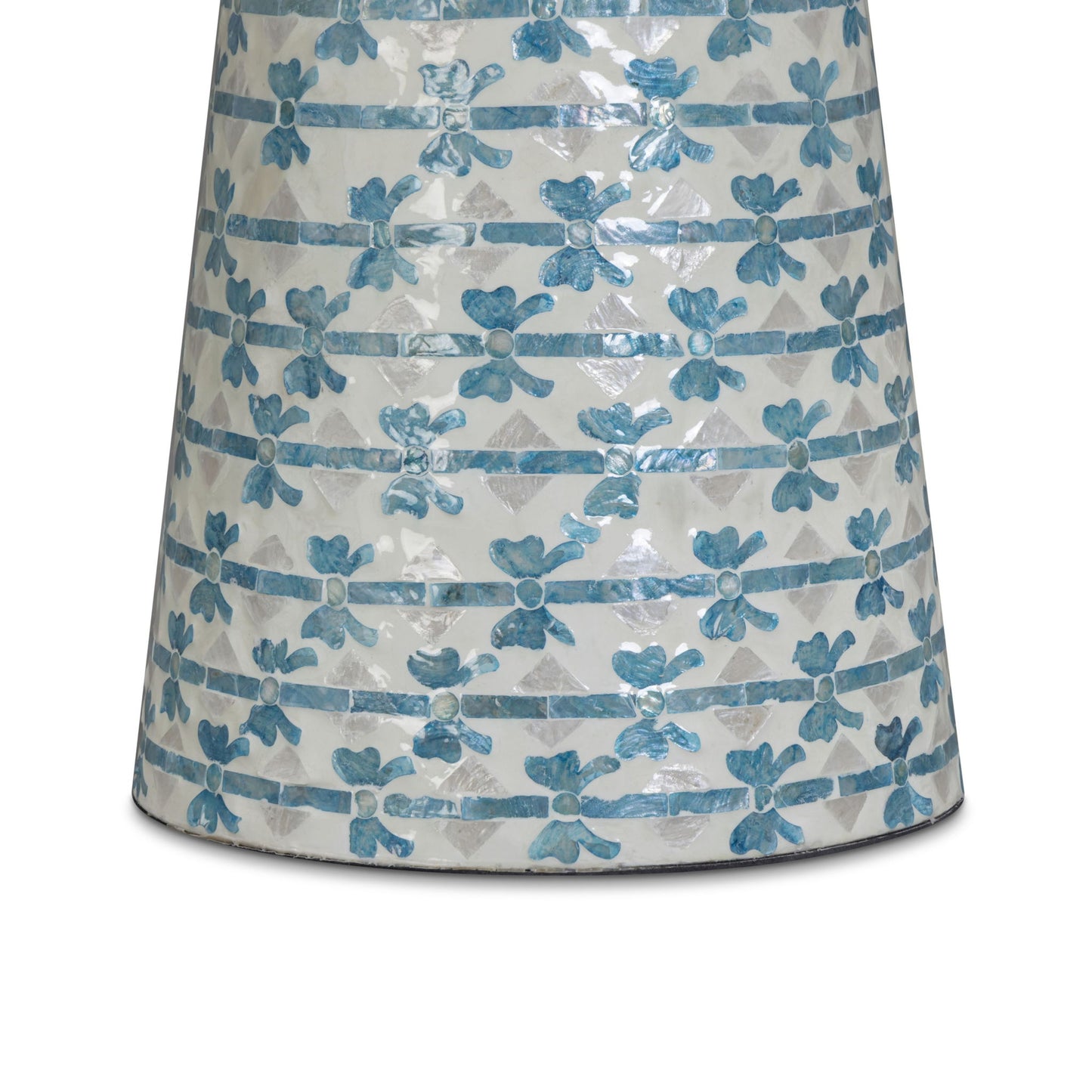 Lady - Capiz Shell Round Side Table - Blue Ribbon
