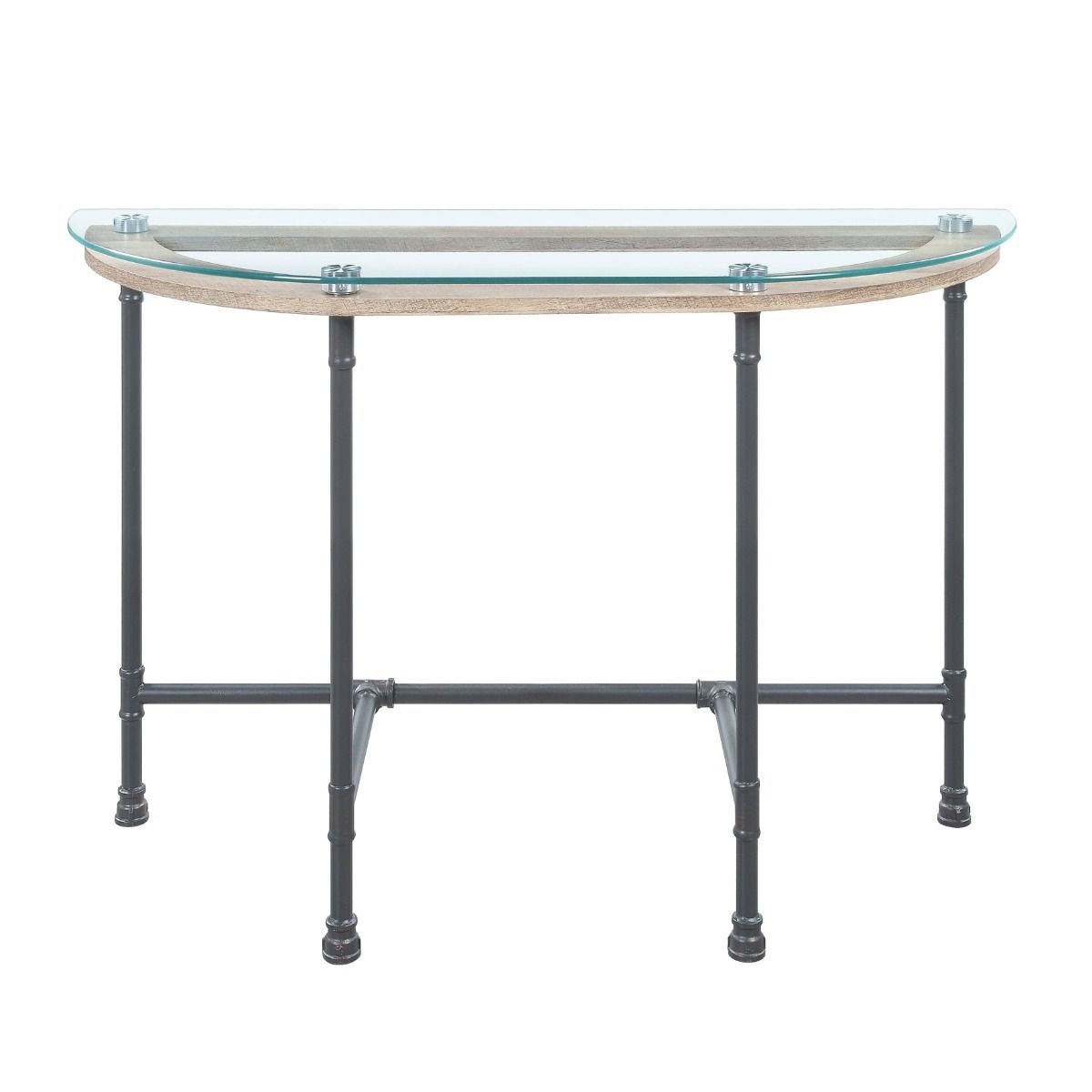 Brantley - Sofa Table - Clear Glass & Sandy Gray