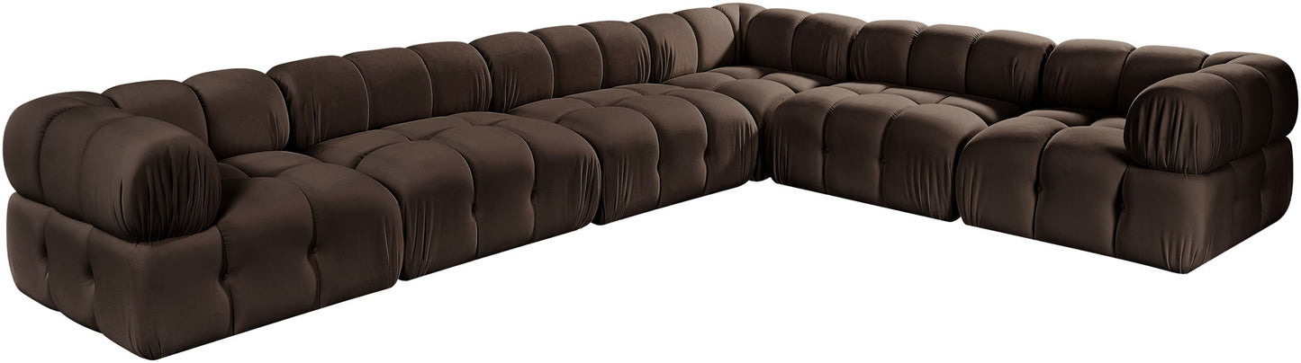 Orin - L-Shaped Velvet 6 Piece Modular Sectional