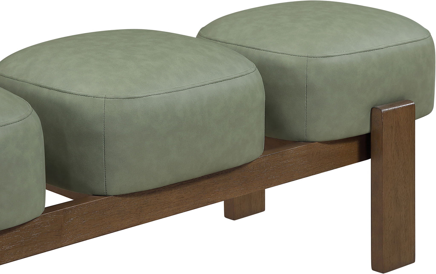 Woodcrest - Vegan Leather Upholstered Bench - Painted Brown Walnut Base