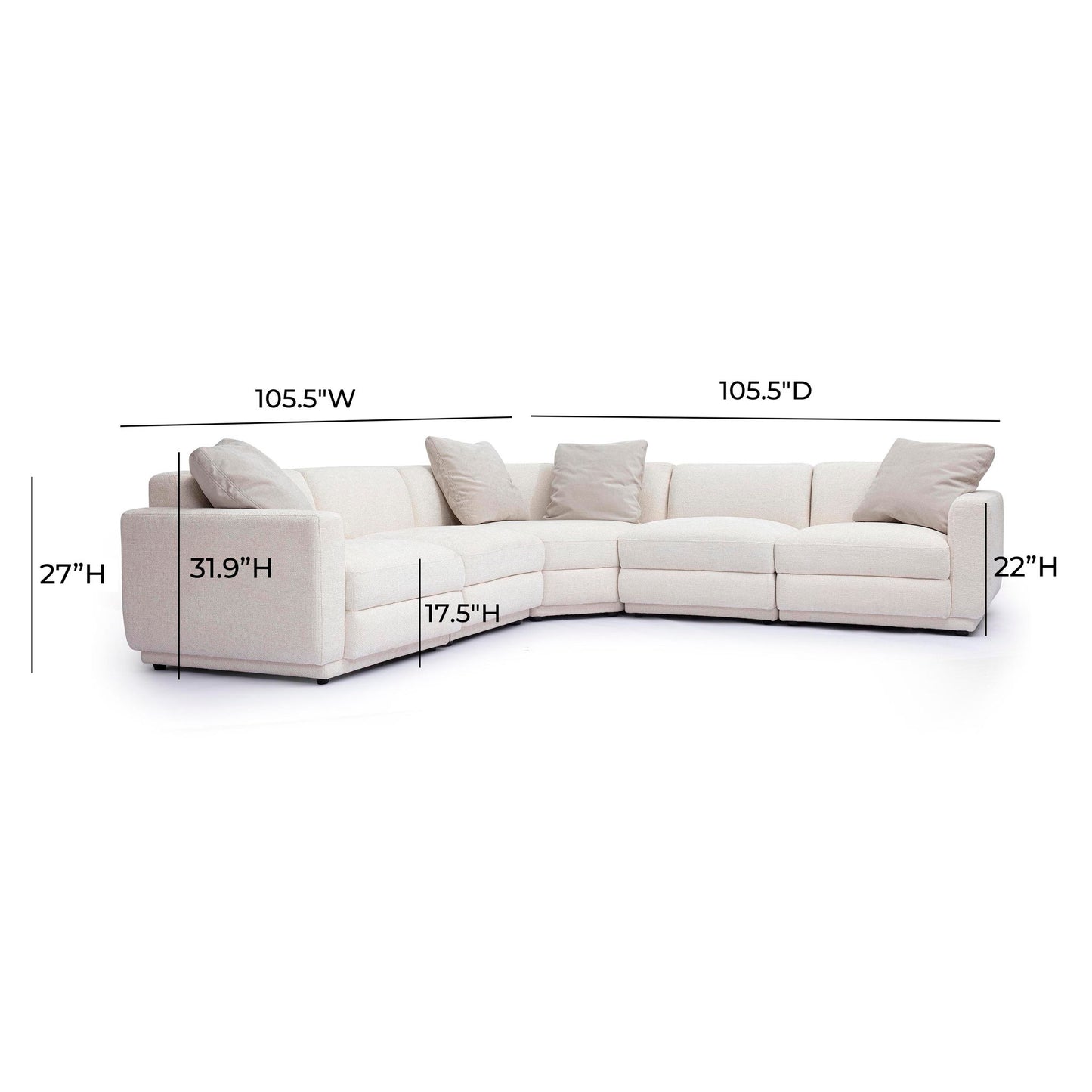 Perry - Modular L-Sectional - Cream