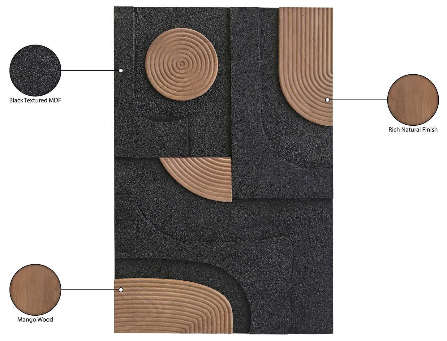 Element - Mango Wood Wall Decor - Black