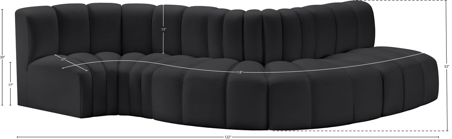 Arc - Faux Leather 5 Piece Modular Sofa
