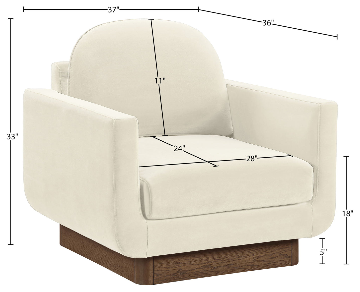 Diviento - Velvet Performance Fabric Upholstered Accent Chair