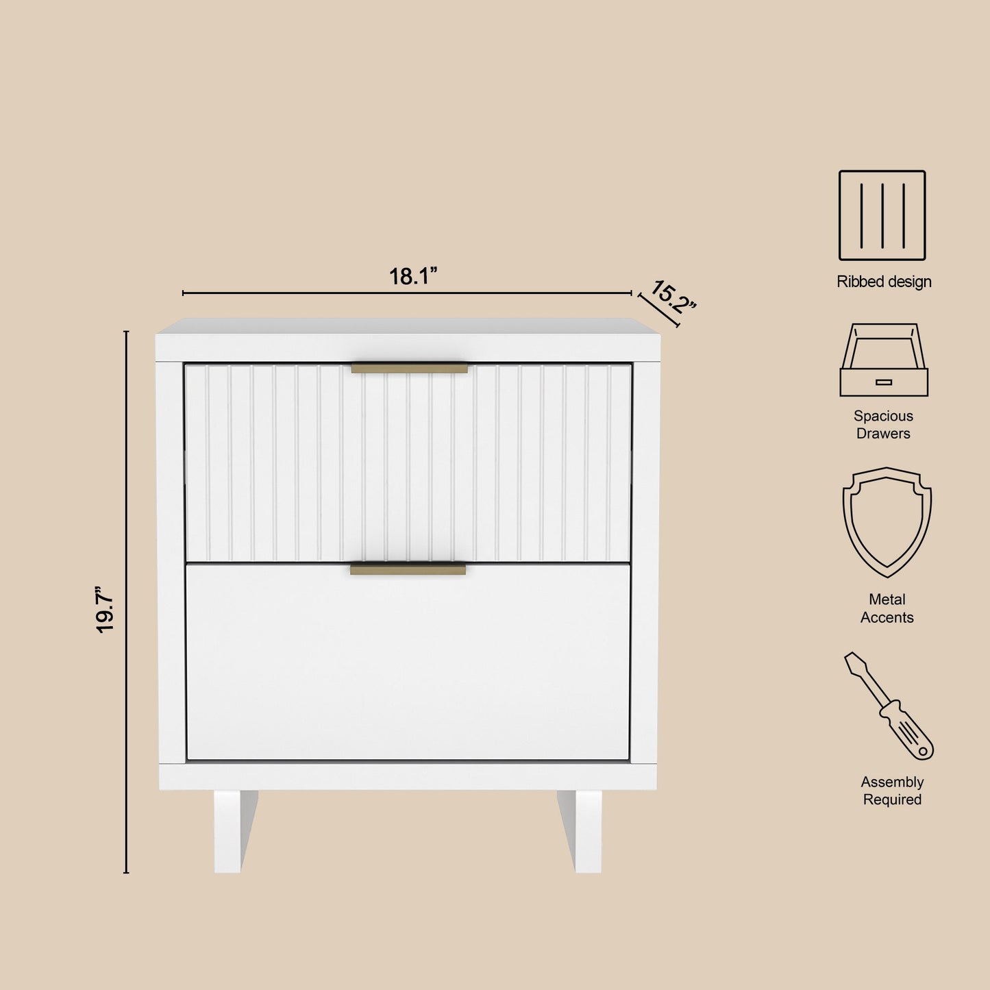 Manhattan Elara - Solid Wood Nightstand