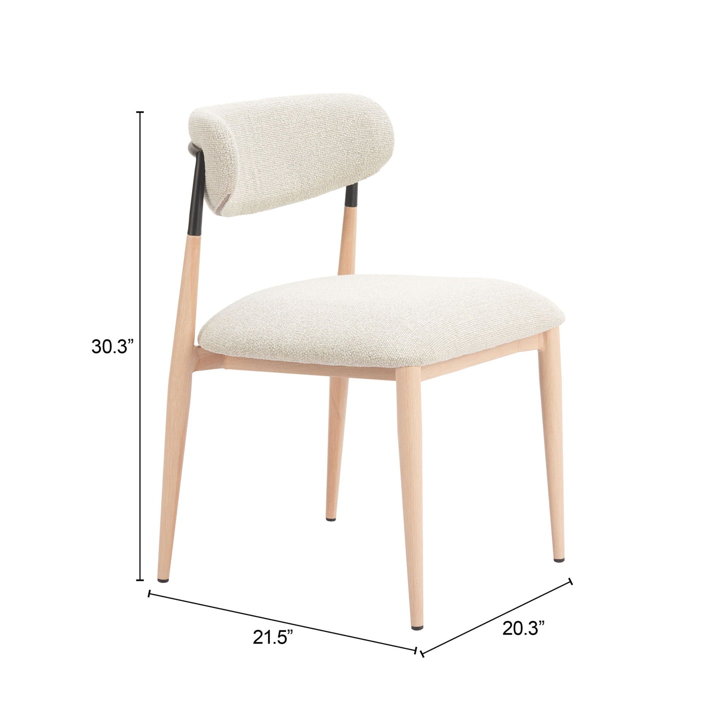Equinox - Armless Dining Chair (Set of 2) - Oyster Gray / Natural