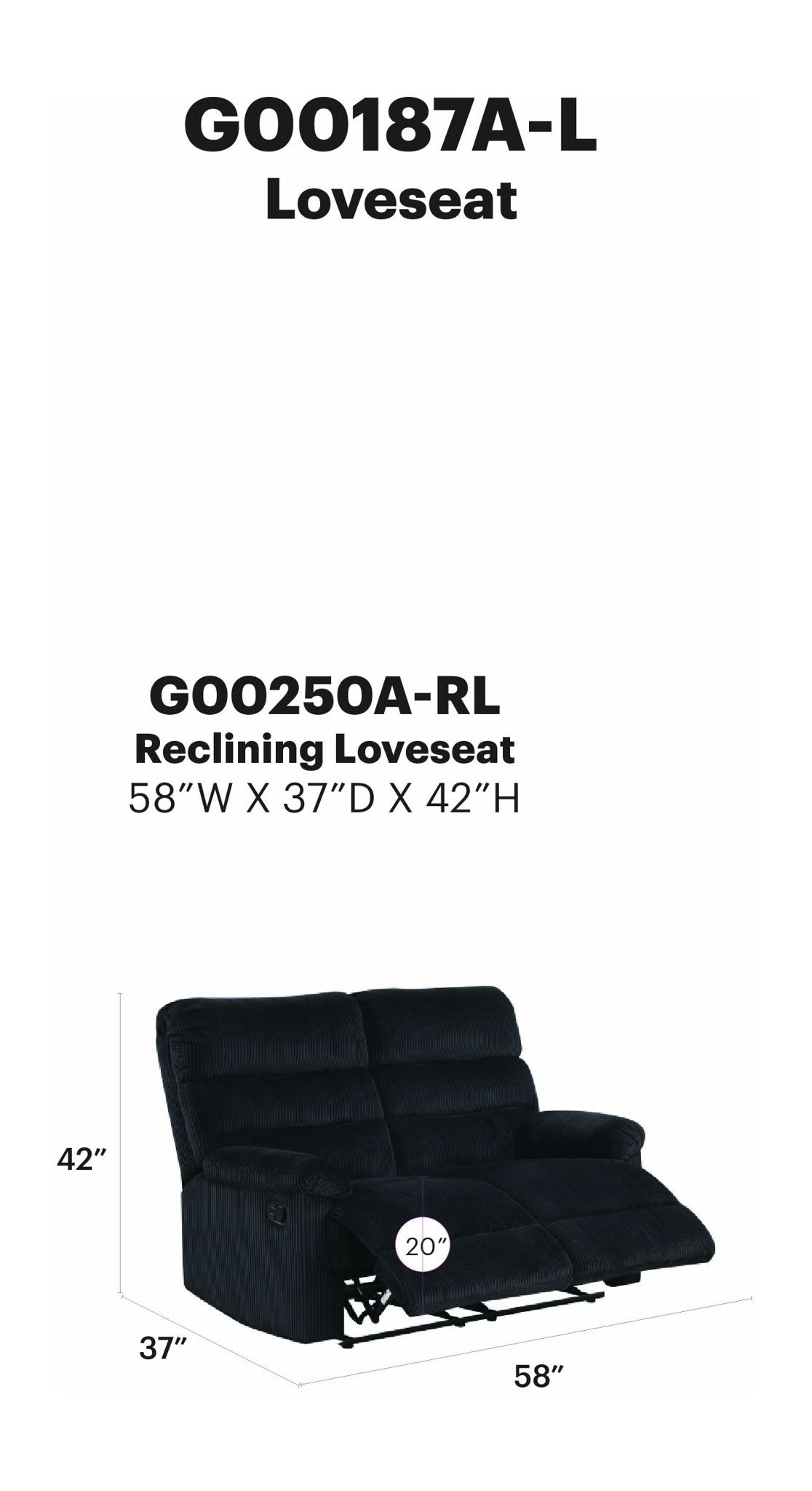Lucie - Loveseat - Black