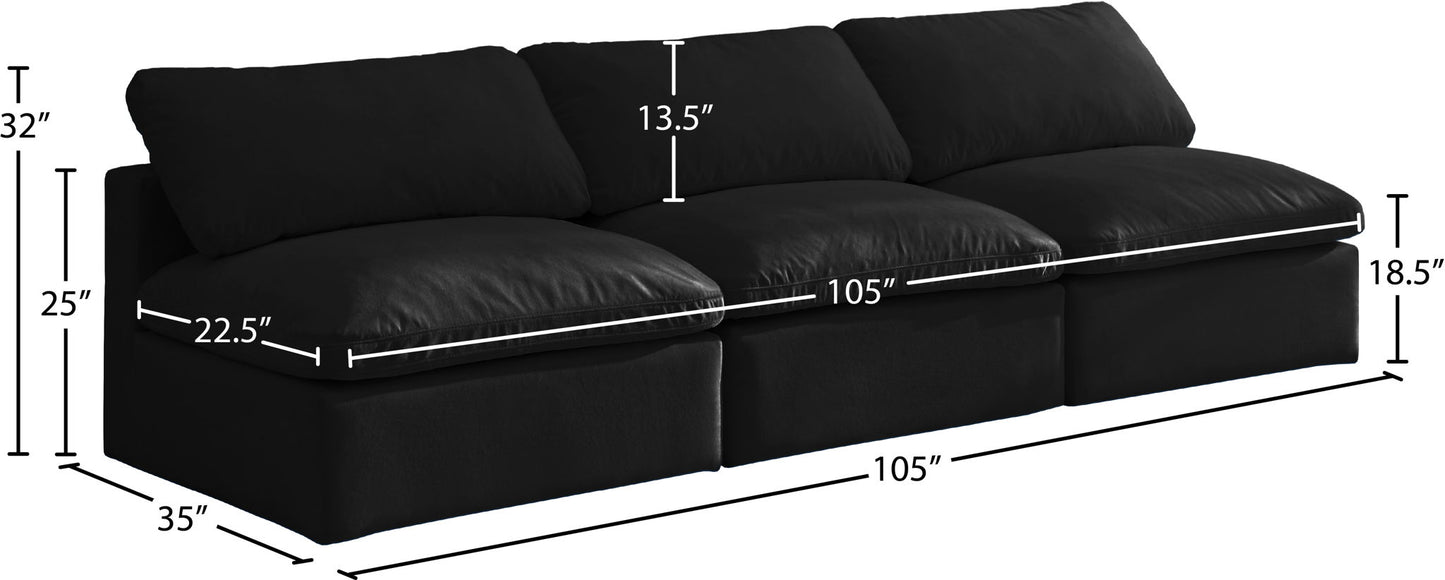 Plush - Modular Armless 3 Seat Sofa