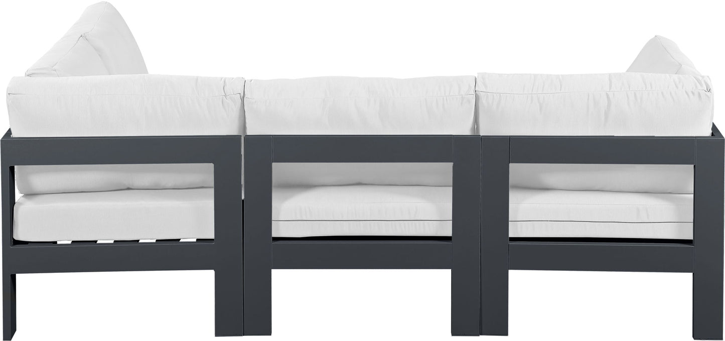 Nizuc - Outdoor Patio 4 Piece Modular Sectional With Gray Frame