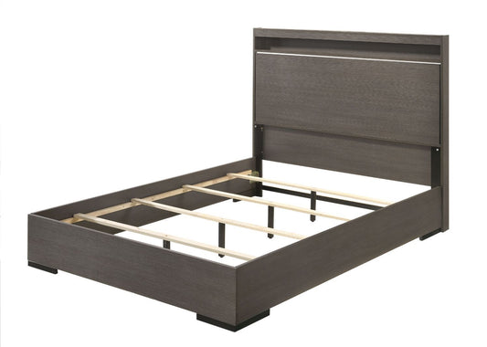 Escher - Eastern King Bed - Gray Oak