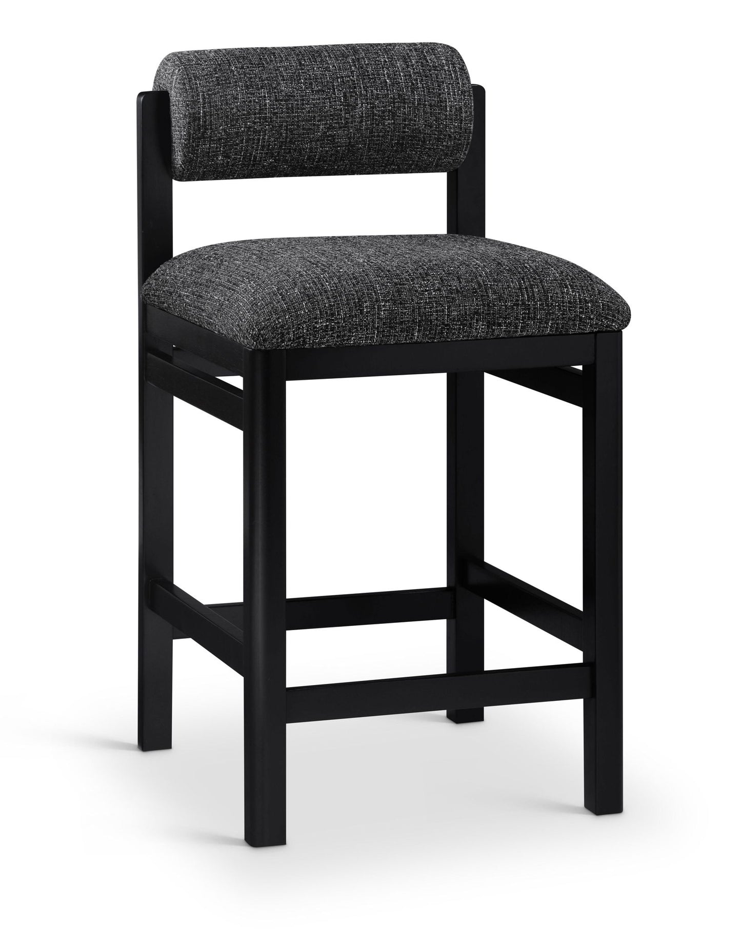 Roundhill - Fabric Counter Stool - Black Frame