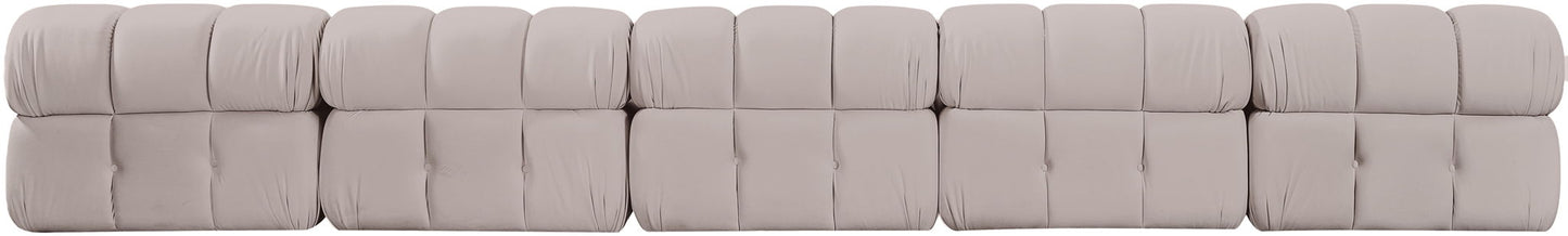 Orin - Velvet 5 Piece Modular Armless Sofa