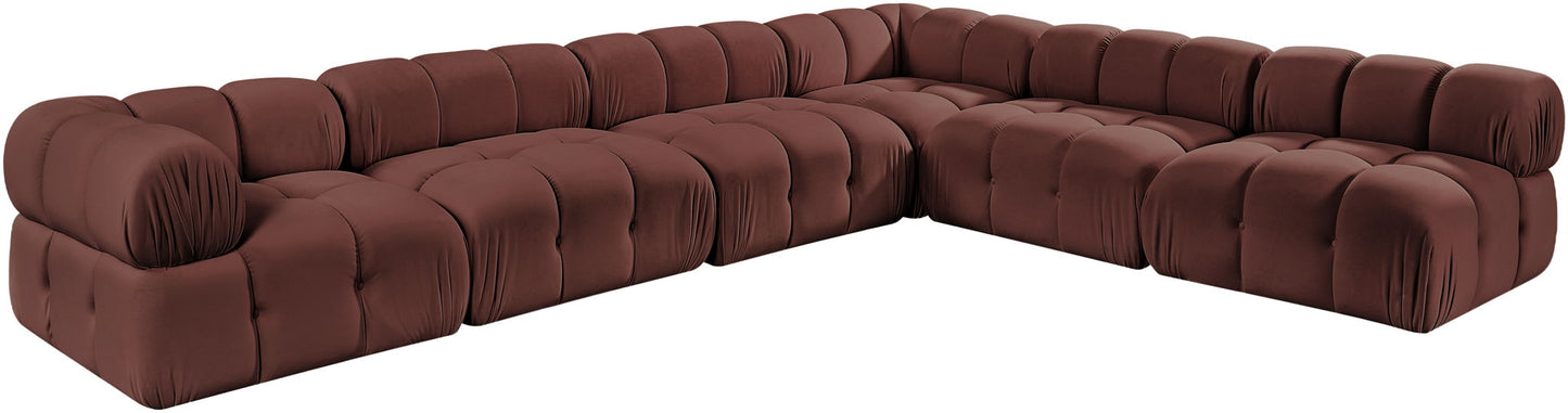 Orin - Velvet 6 Piece Modular L-Shaped Sectional
