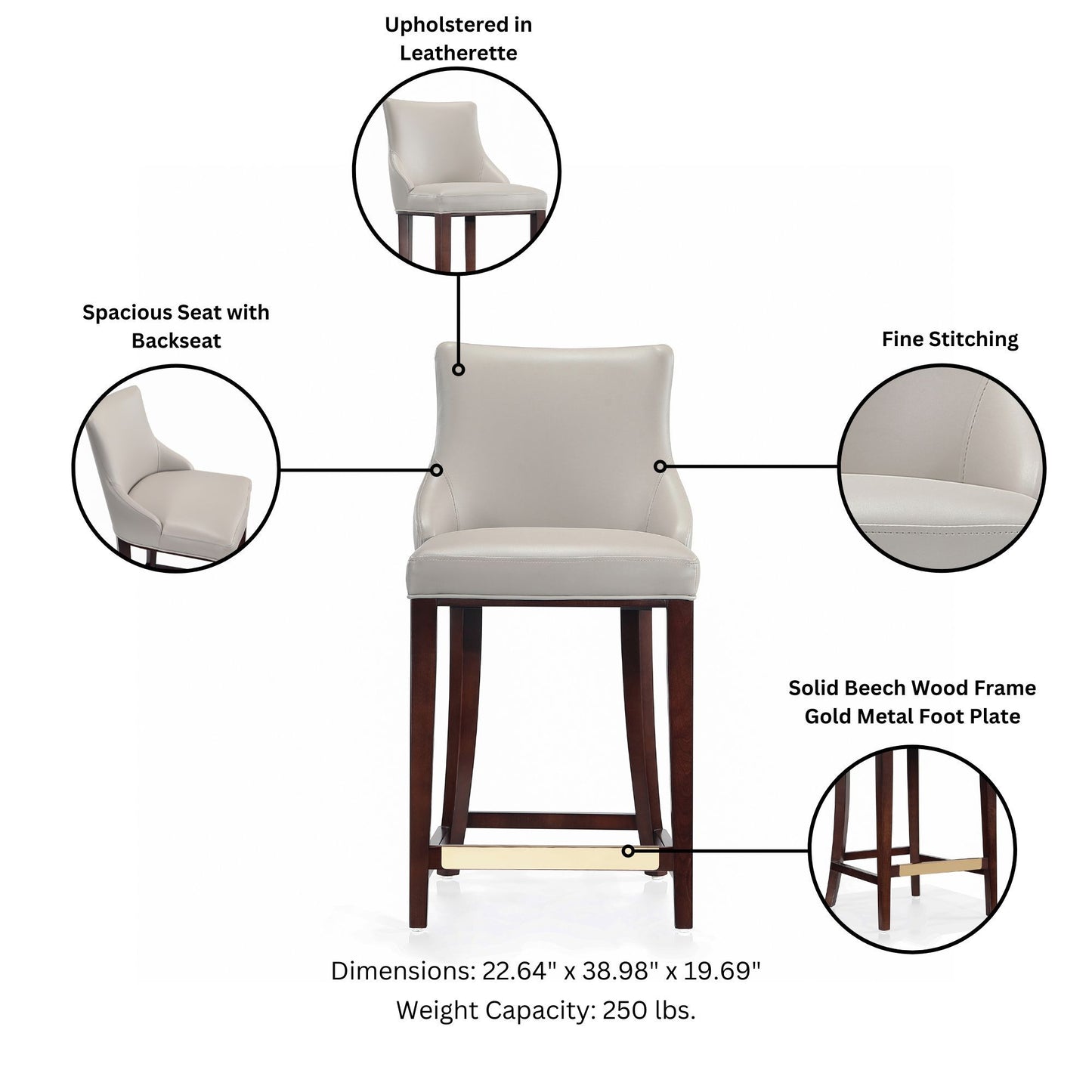 Manhattan Shubert - Counter Stool