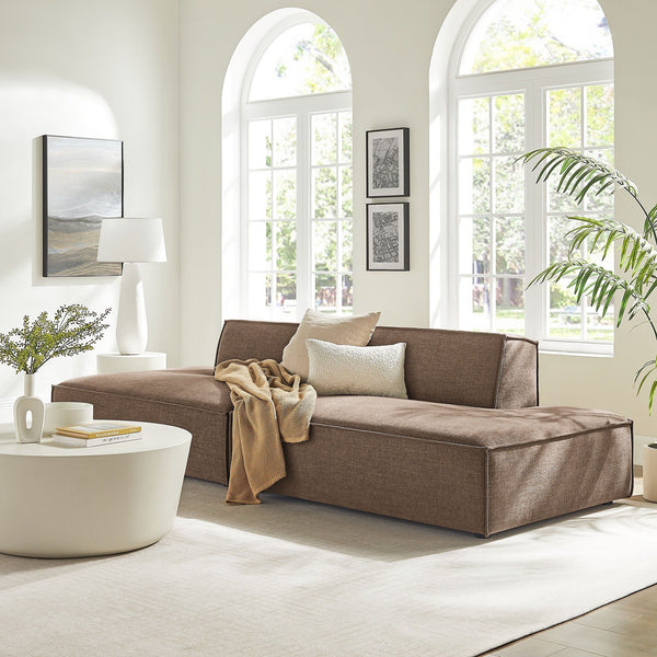 Restore 2-Piece Performance Fabric Upholstered Modular Loveseat - Mocha