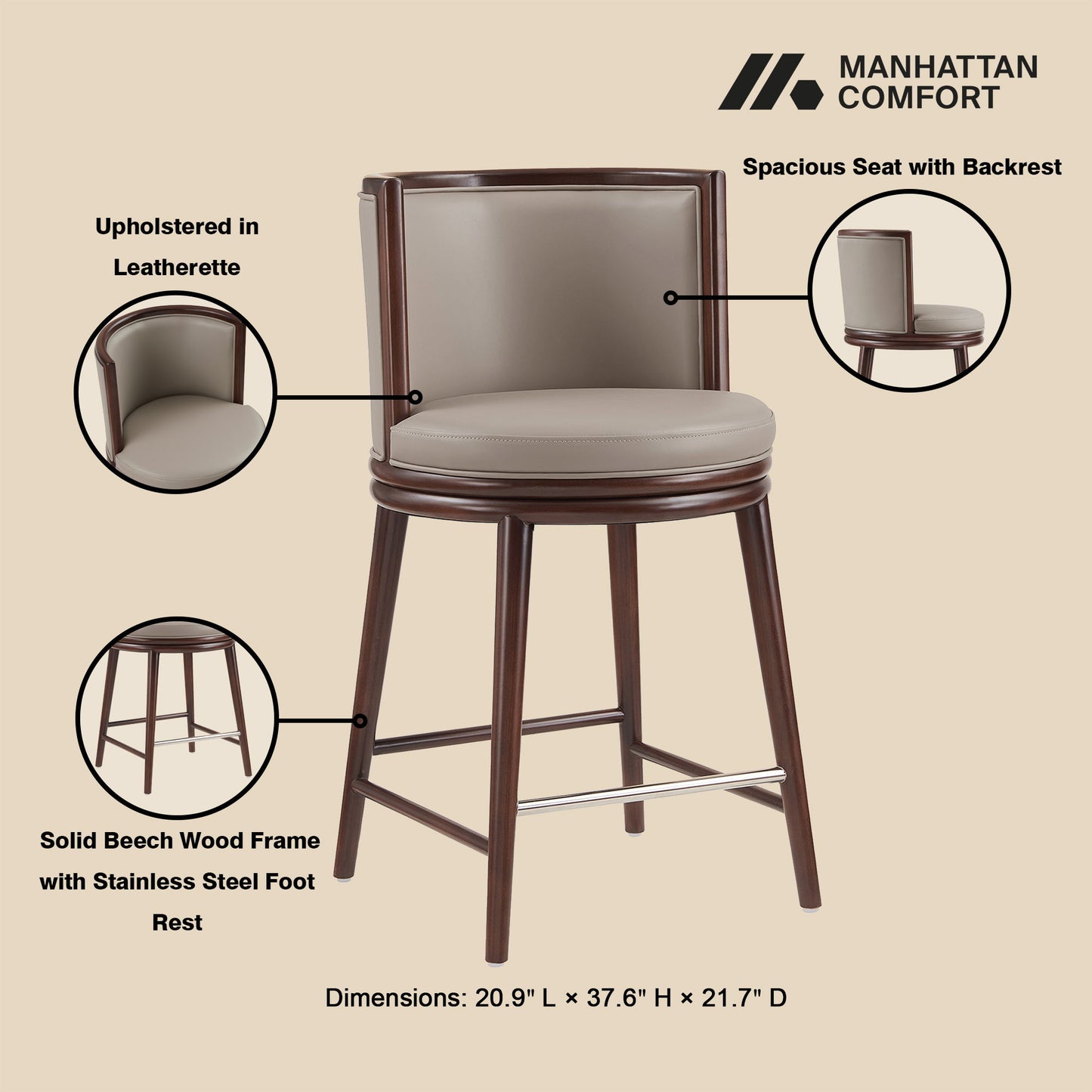 Manhattan Evalyn - Dining Counter Height Stool