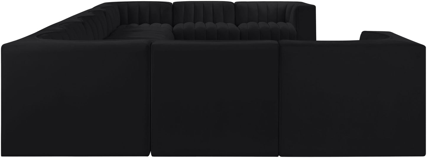 Rummi - Velvet Performance Fabric Upholstered 10 Piece Modular Sectional