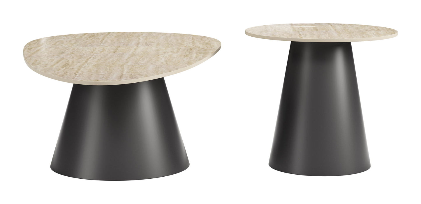 Reyes - Coffee Table Set - Natural / Black