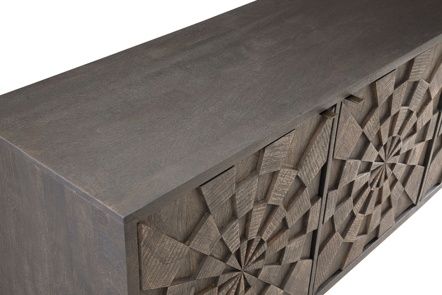 Adrienne - Server - Sandblasted Dark Brown & Antique Gold Metal