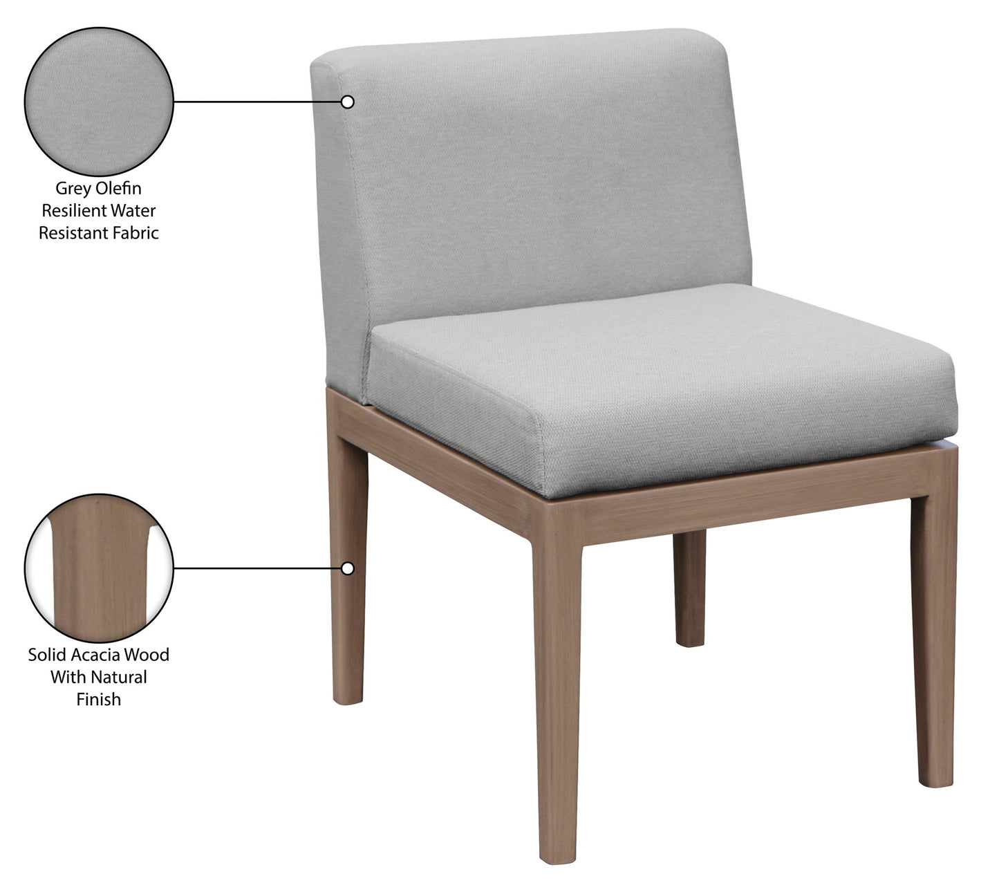 Solace - Olefin Performance Fabric Outdoor Patio Dining Side Chair