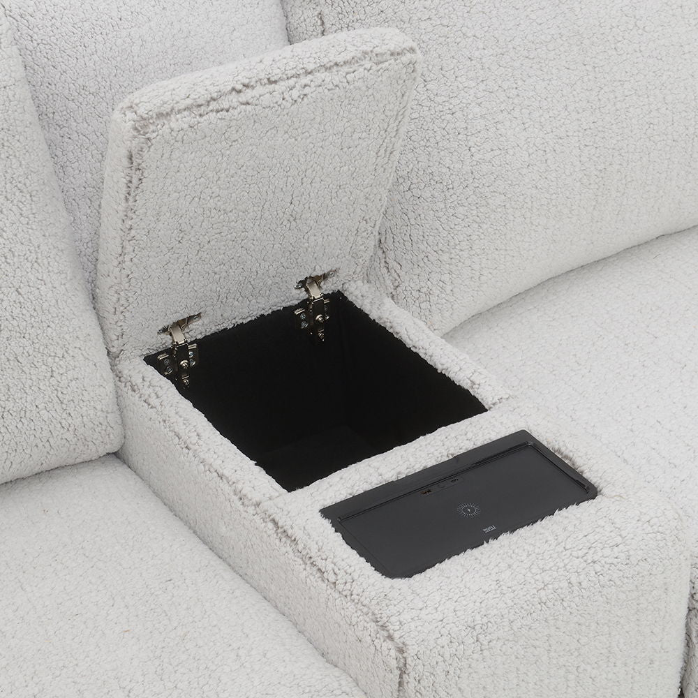 Tarrance - Modular Console With Wireless Charging & USB - Gray