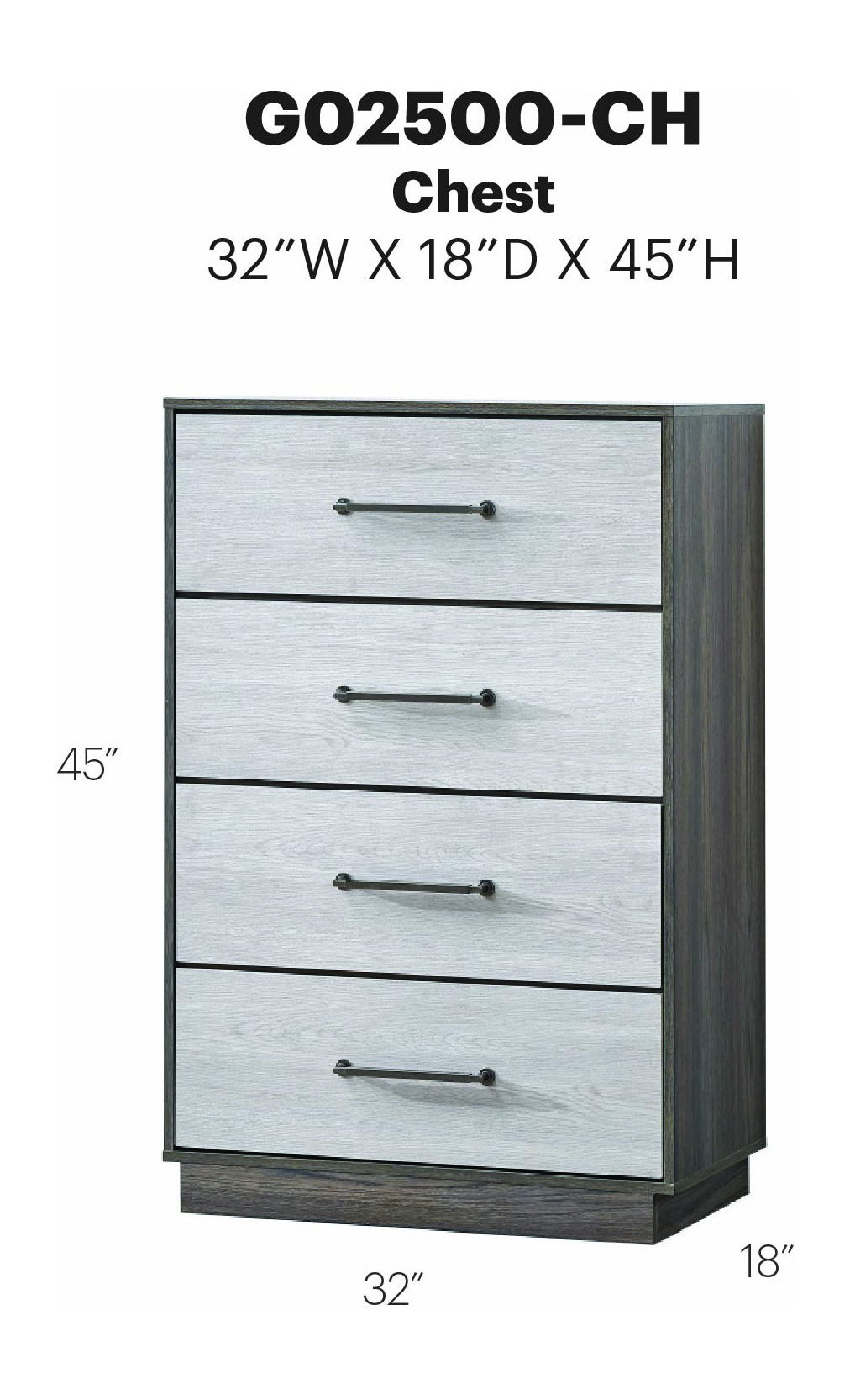 Aberdeen - Chest - Gray / Oak