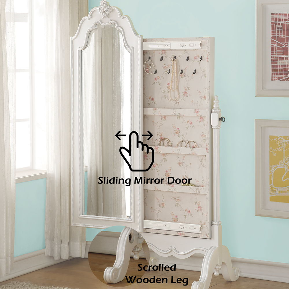 Edalene - Jewelry Armoire - Pearl White