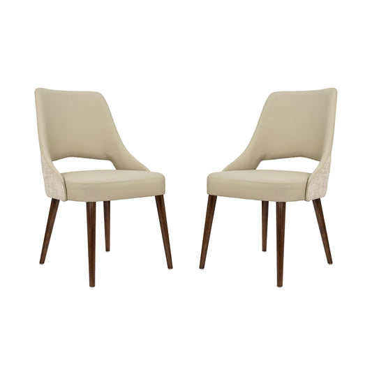 Liora - Wood Upholstered Side Chair (Set of 2) - Coffee / Brown