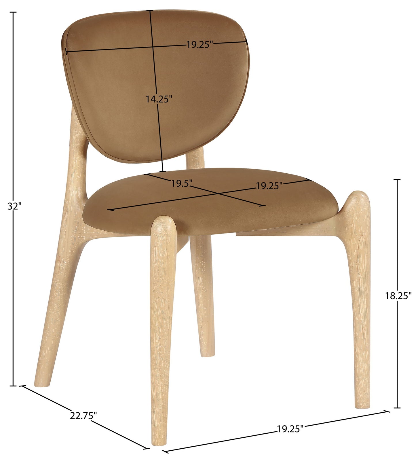 Velora - Upholstered Dining Chair (Set of 2) - Saddle / Natural