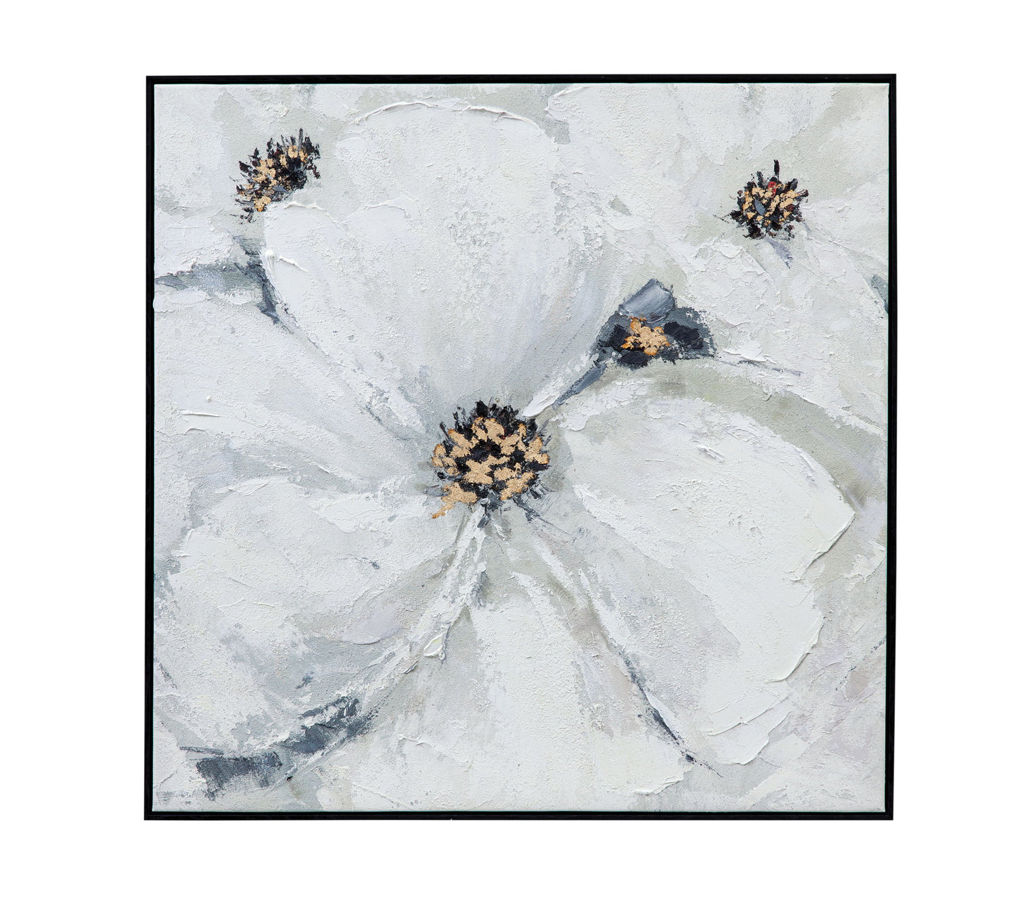 Dogwood Canvas Art - Pearl Silver