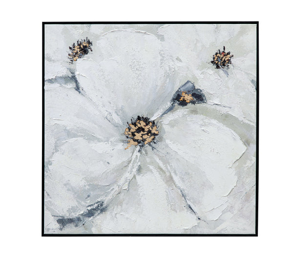 Dogwood Canvas Art - Pearl Silver