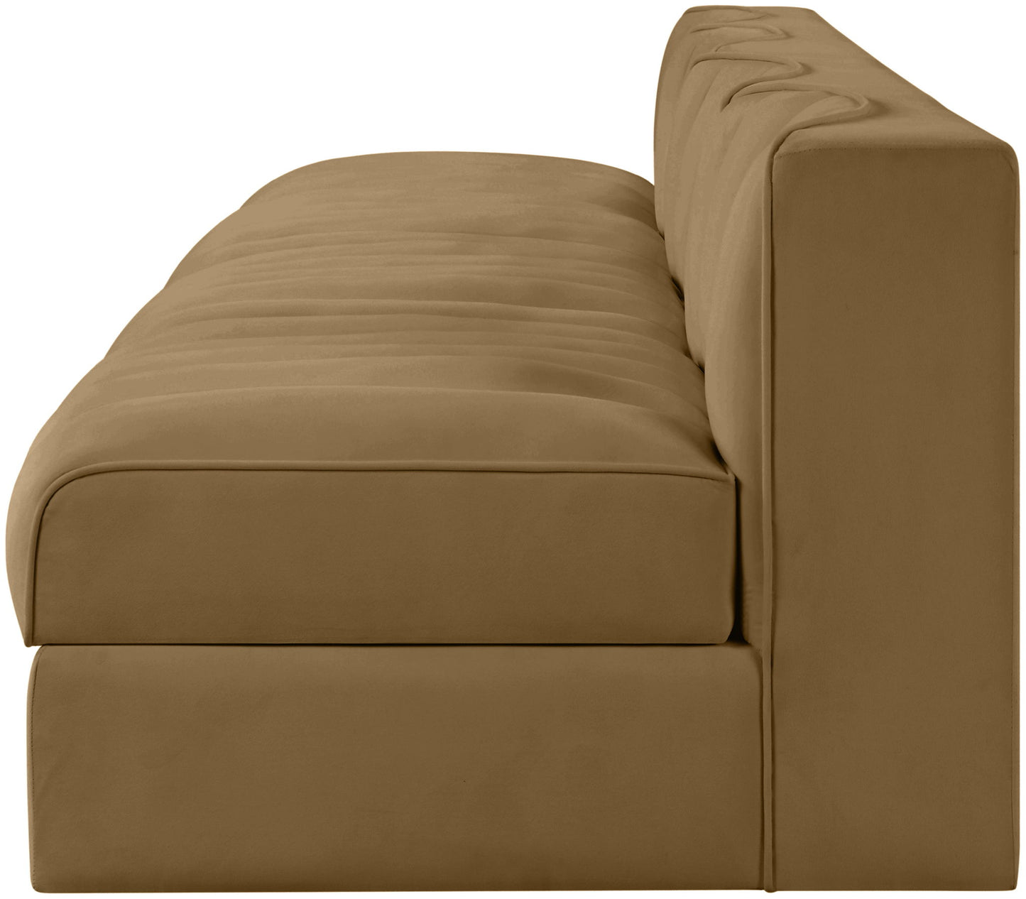 Rummi - Armless Velvet Performance Fabric Upholstered 4 Piece Modular Sofa