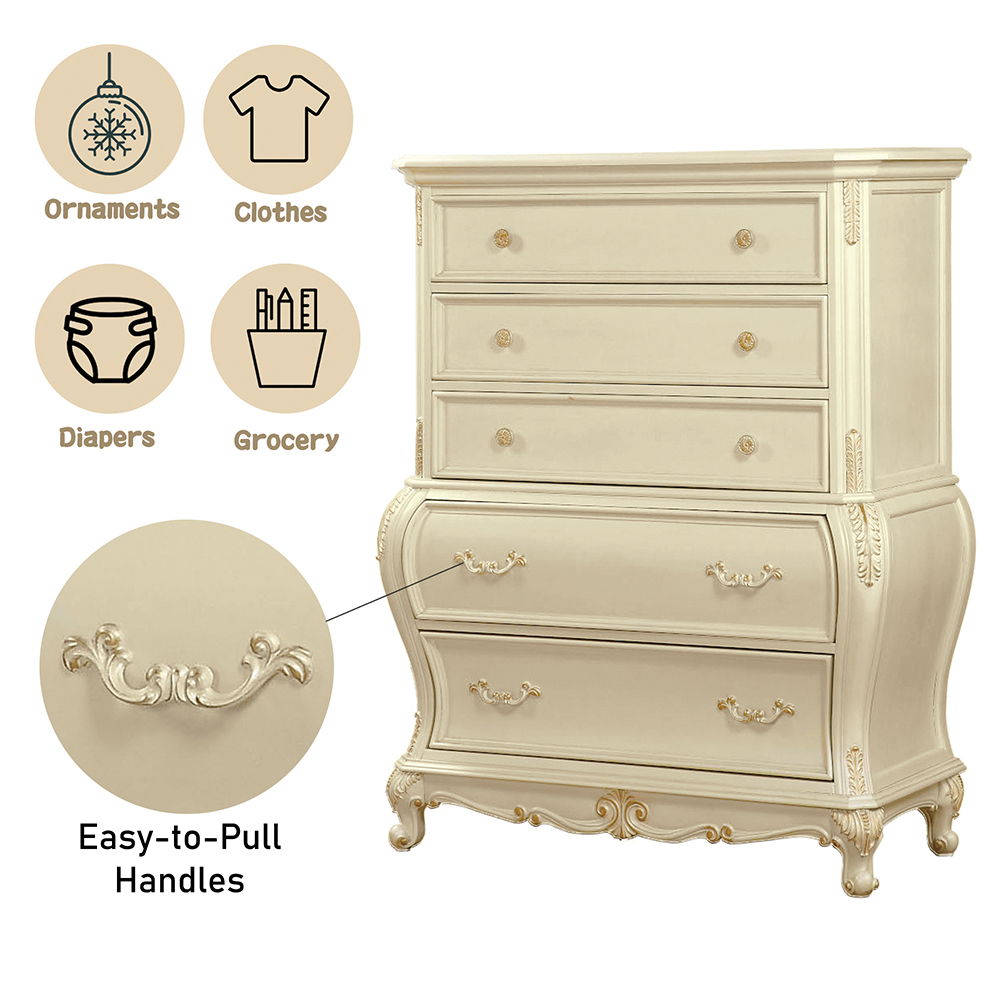 Chantelle - Chest - Pearl White Finish