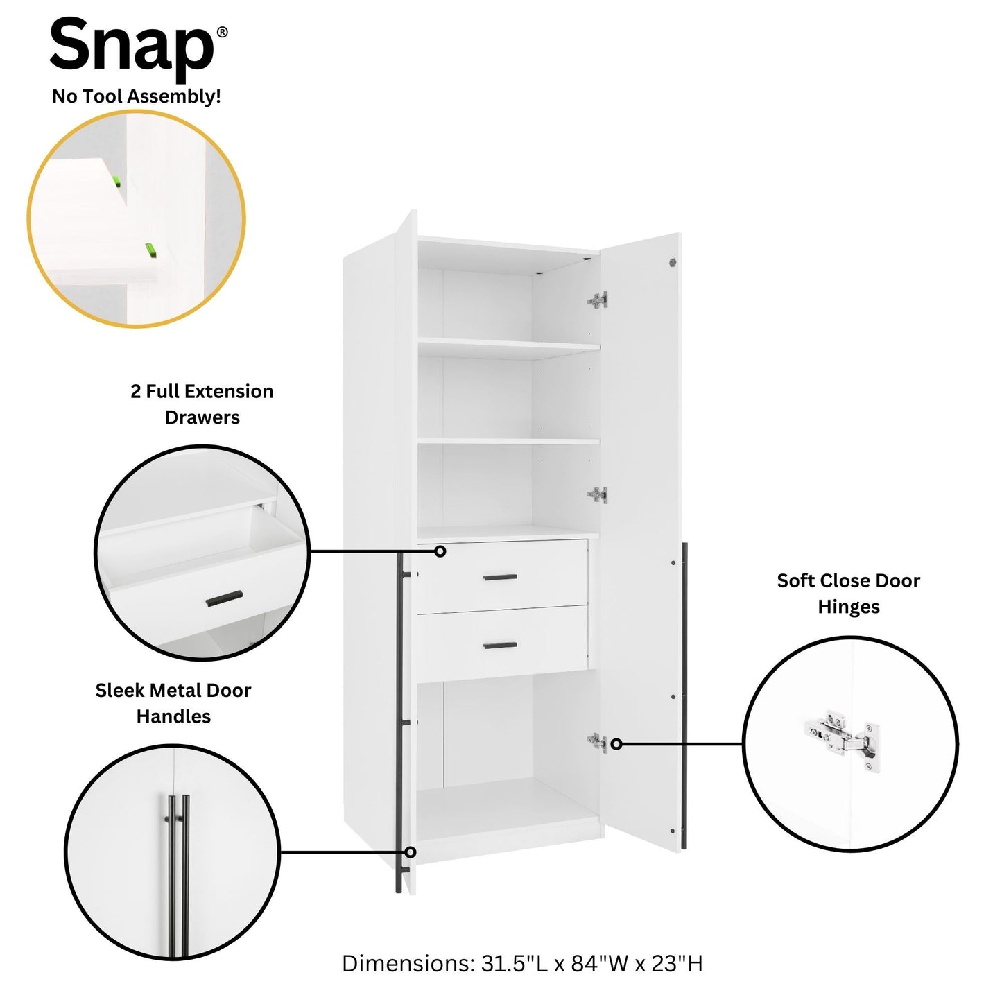 Manhattan Lee - Wooden Wardrobe Closet