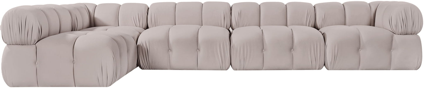 Orin - Velvet 5 Piece Modular Sectional