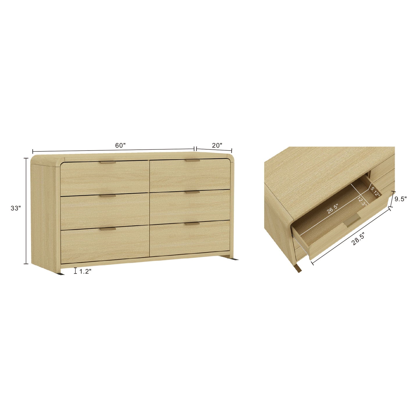 Grace - Dresser - Natural Oak