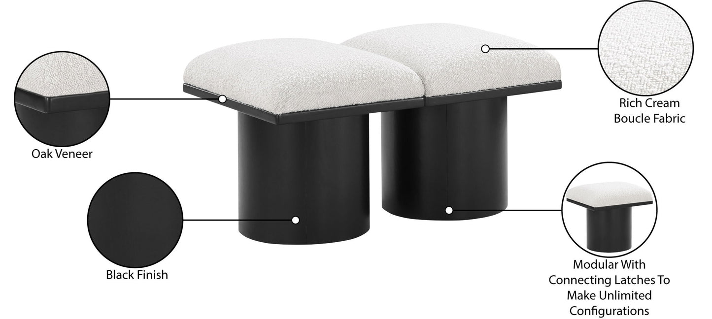 Pavilion - 2 Piece Modular Bench With Black Base