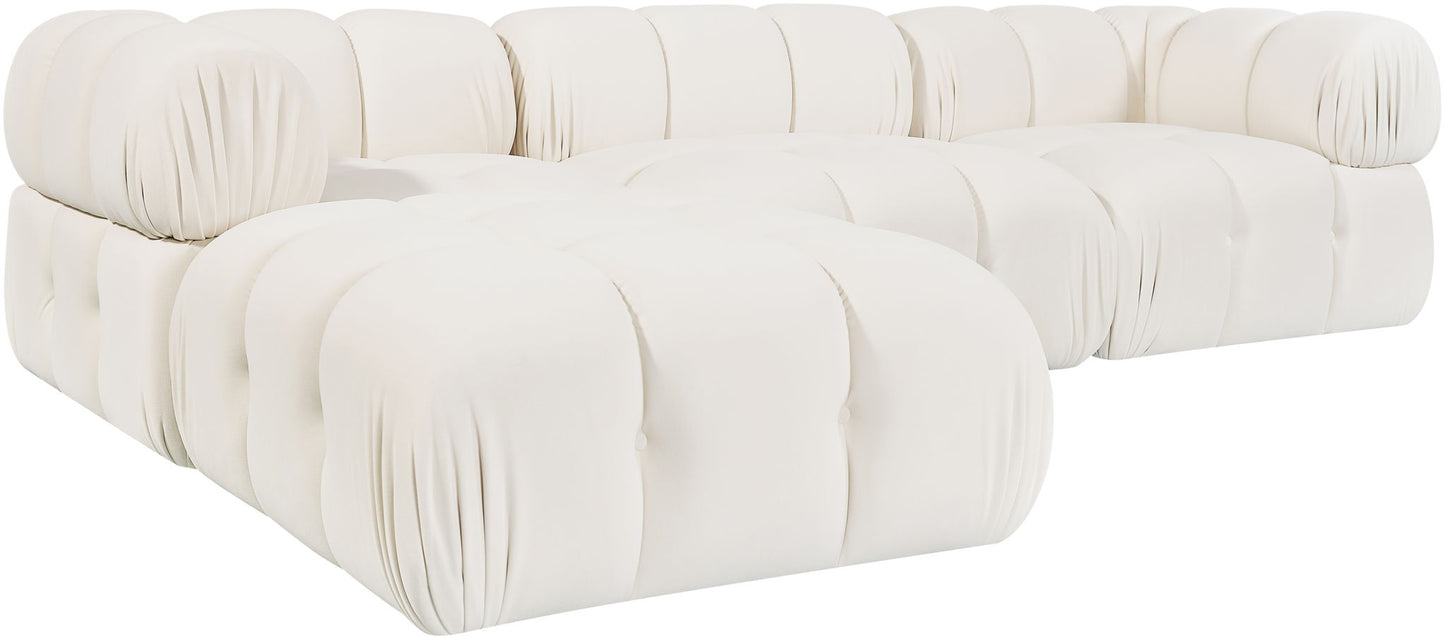 Orin - Velvet 4 Piece Modular Sectional With Chaise
