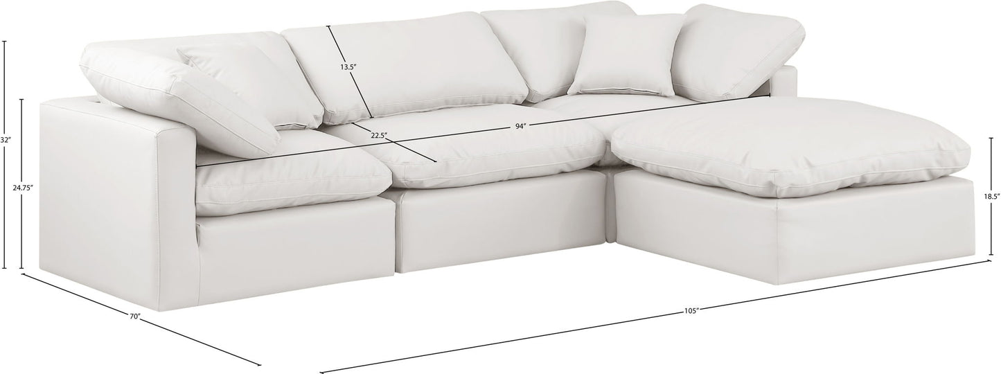 Indulge - Faux Leather 4 Piece Modular Sectional With Chaise