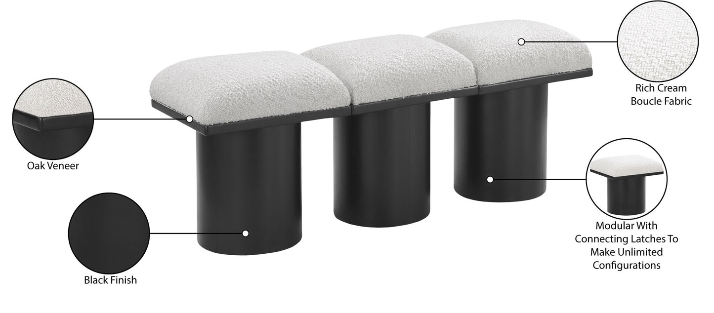 Pavilion - 3 Piece Modular Bench With Black Base
