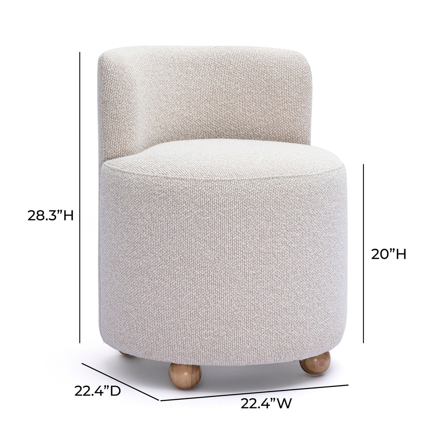 Hakuna - Performance Boucle Desk Chair - Cream