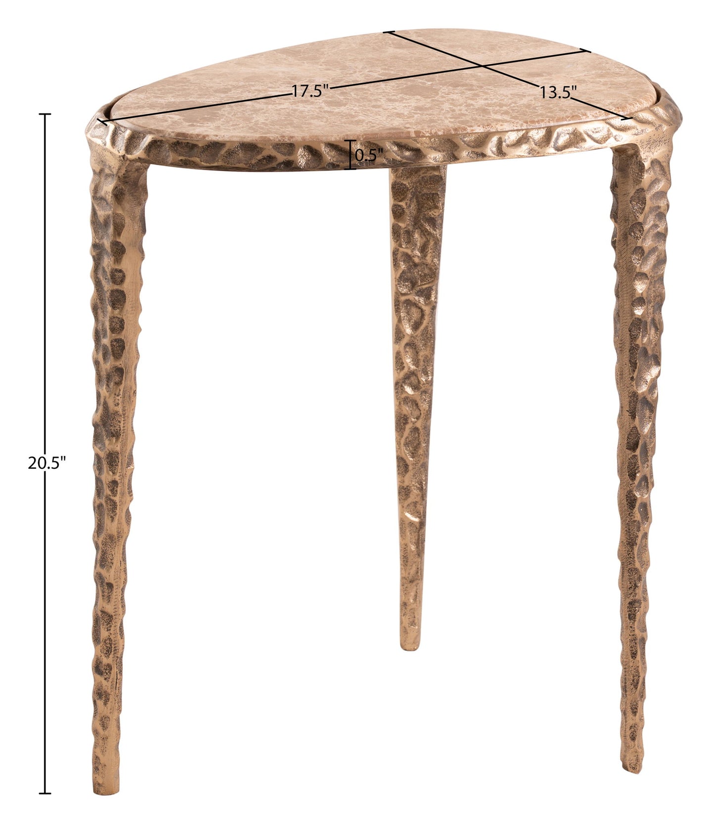 Gild - Aluminum Base And Genuine Marble Top Table