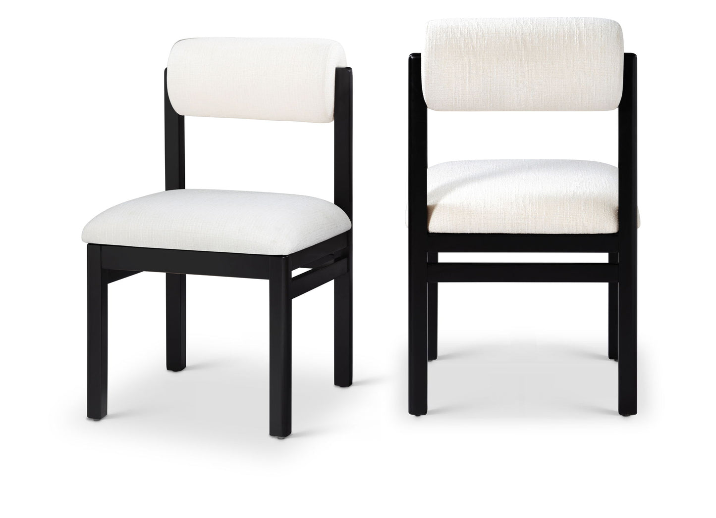 Roundhill - Fabric Dining Chair (Set of 2) - Black Frame