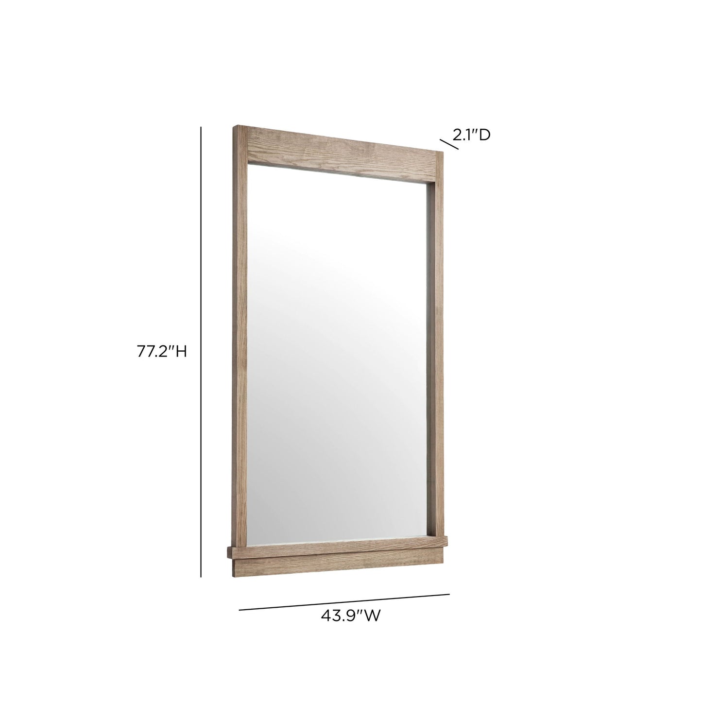 Aimee - Solid Brushed Wooden Ash Mirror - Natural