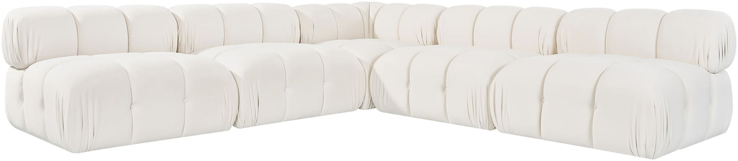 Orin - Velvet Fabric 5 Piece Modular Sectional