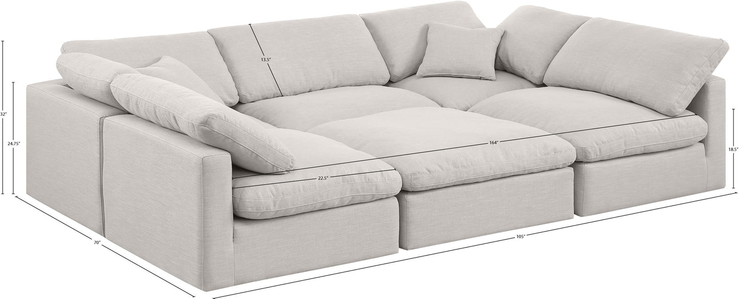 Indulge - Linen 6 Piece Modular Sectional