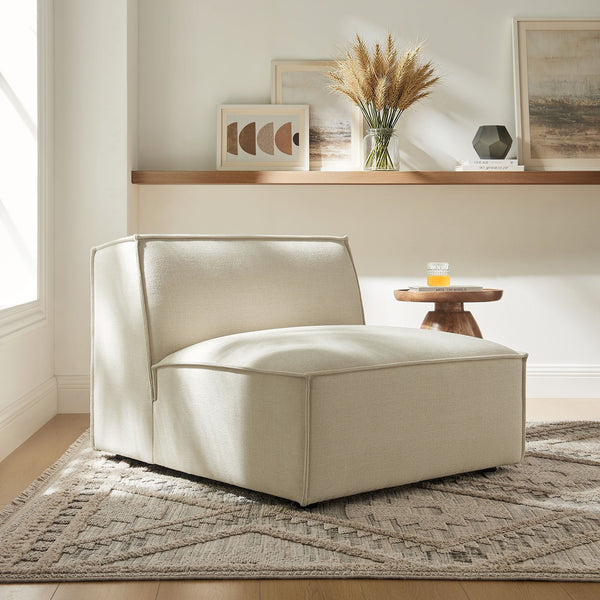Restore Performance Fabric Upholstered Armless Modular Chair - Ecru