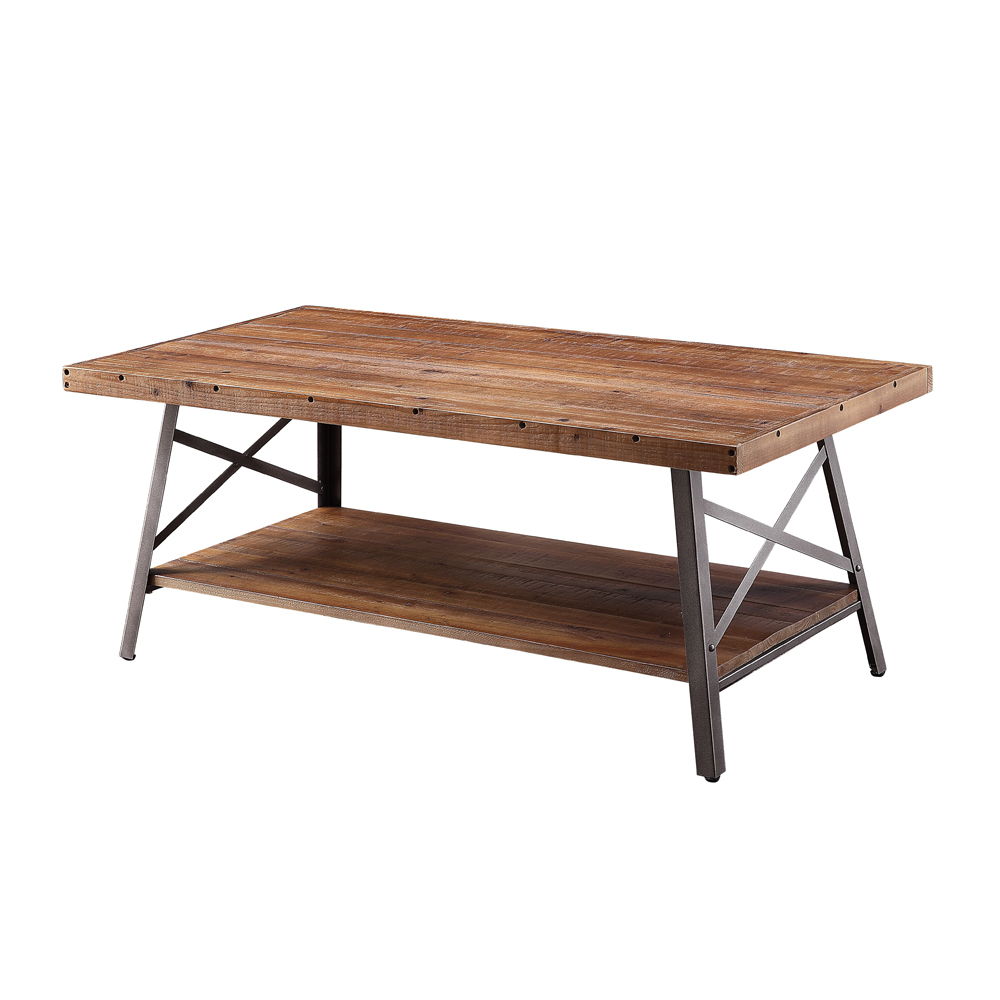 Ikram - Coffee Table - Weathered Oak & Sandy Black